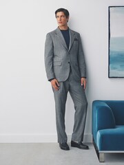 Grey Tailored Fit Wool Blend Suit Trousers - Image 2 of 4