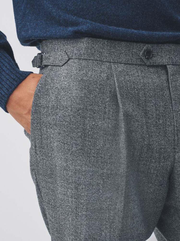 Grey Tailored Fit Wool Blend Suit Trousers - Image 4 of 4