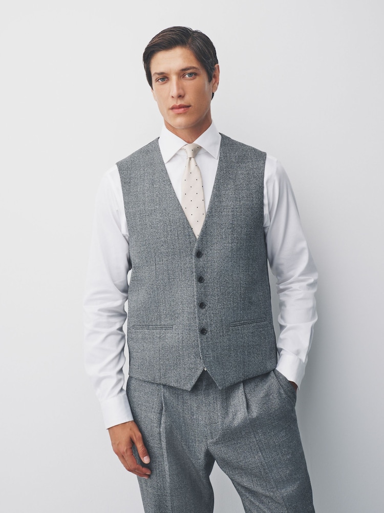 Grey Wool Blend Suit Waistcoat - Image 1 of 4