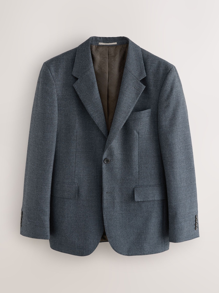 Blue Tailored Fit Wool Blend Suit Jacket - Image 1 of 5 Blue Tailored Fit Wool Blend Suit Jacket - Image 1 of 5