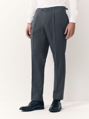 Blue Tailored Fit Wool Blend Suit Trousers - Image 1 of 11