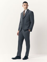Blue Tailored Fit Wool Blend Suit Trousers - Image 2 of 11