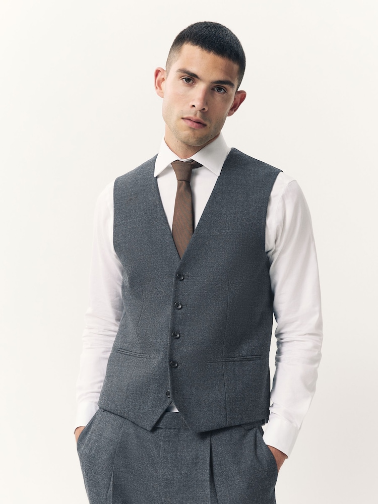 Blue Wool Blend Suit Waistcoat - Image 1 of 10 Blue Wool Blend Suit Waistcoat - Image 1 of 10