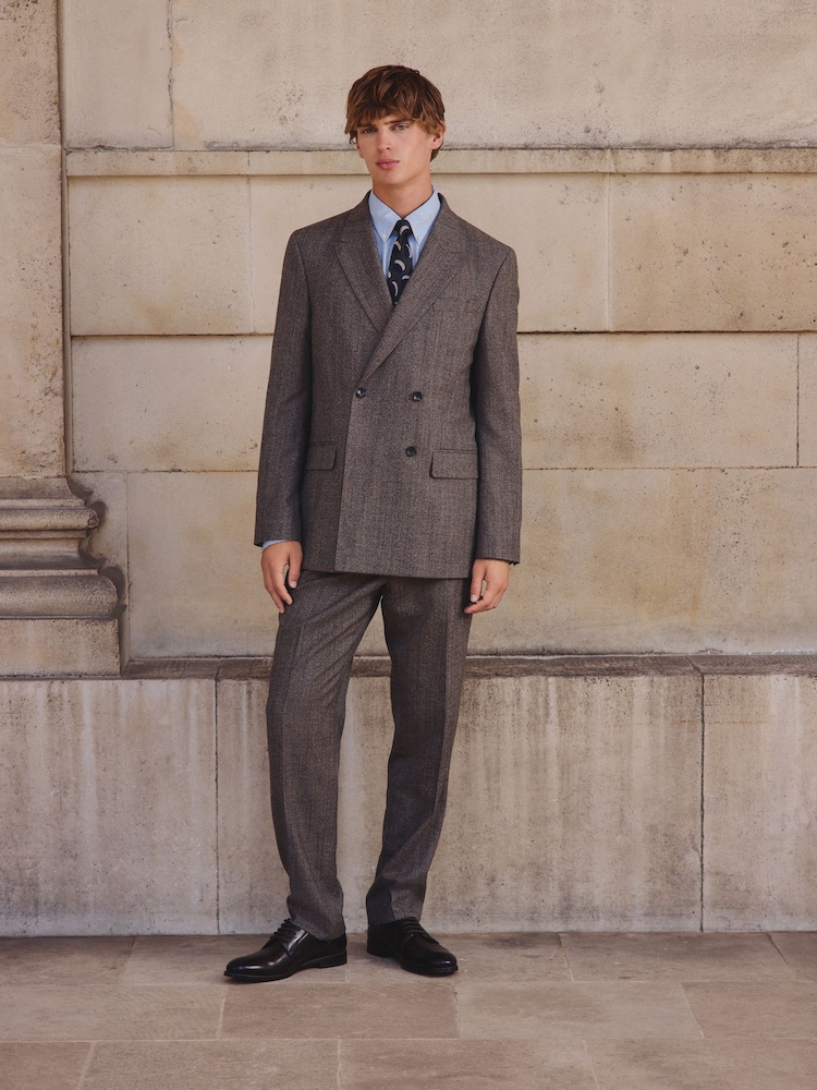 Neutral Double Breasted Wool Blend Suit Jacket - Image 2 of 10 Neutral Double Breasted Wool Blend Suit Jacket - Image 2 of 10