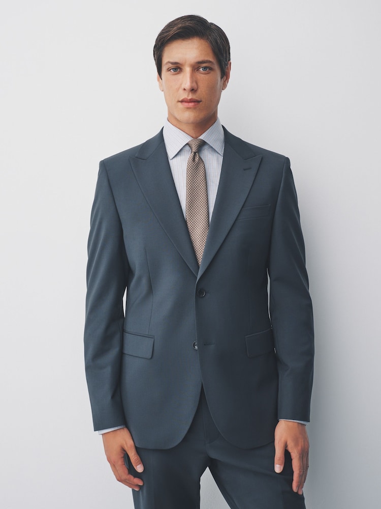 Charcoal Grey Slim Fit Motion Flex Wool Blend Suit Jacket - Image 1 of 10 Charcoal Grey Slim Fit Motion Flex Wool Blend Suit Jacket - Image 1 of 10