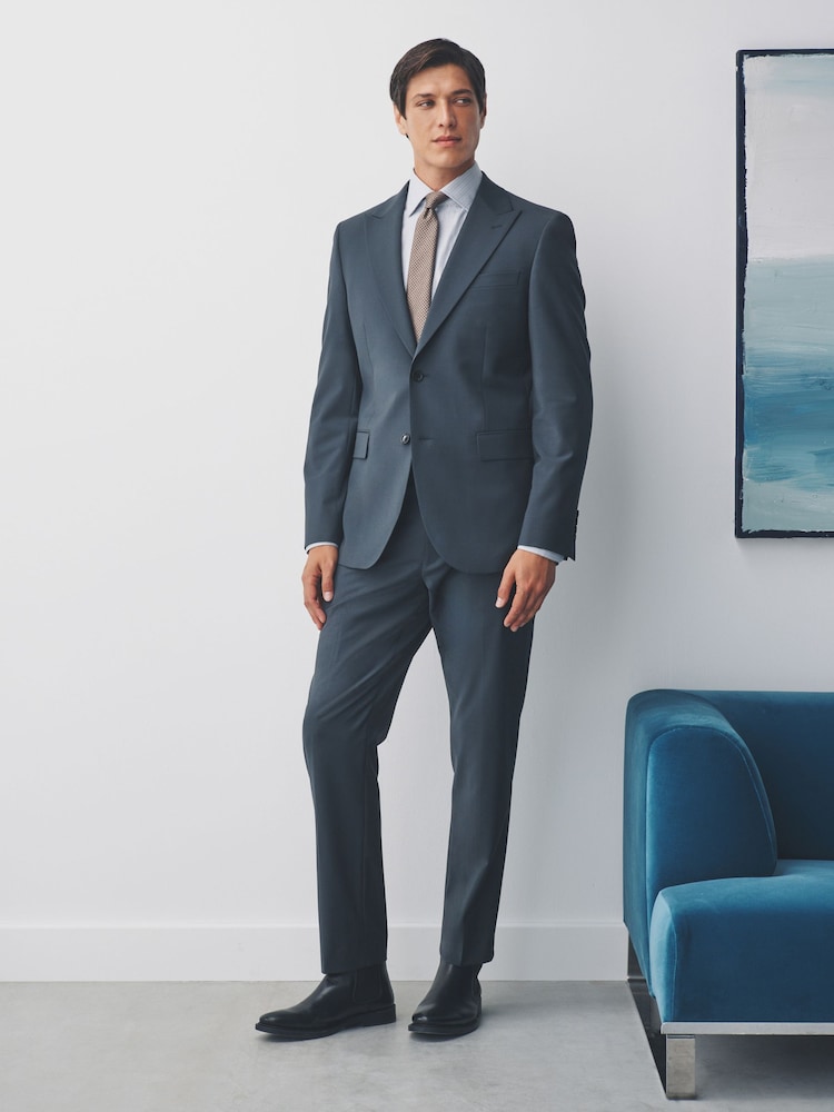 Charcoal Grey Slim Fit Motion Flex Wool Blend Suit Jacket - Image 2 of 10 Charcoal Grey Slim Fit Motion Flex Wool Blend Suit Jacket - Image 2 of 10