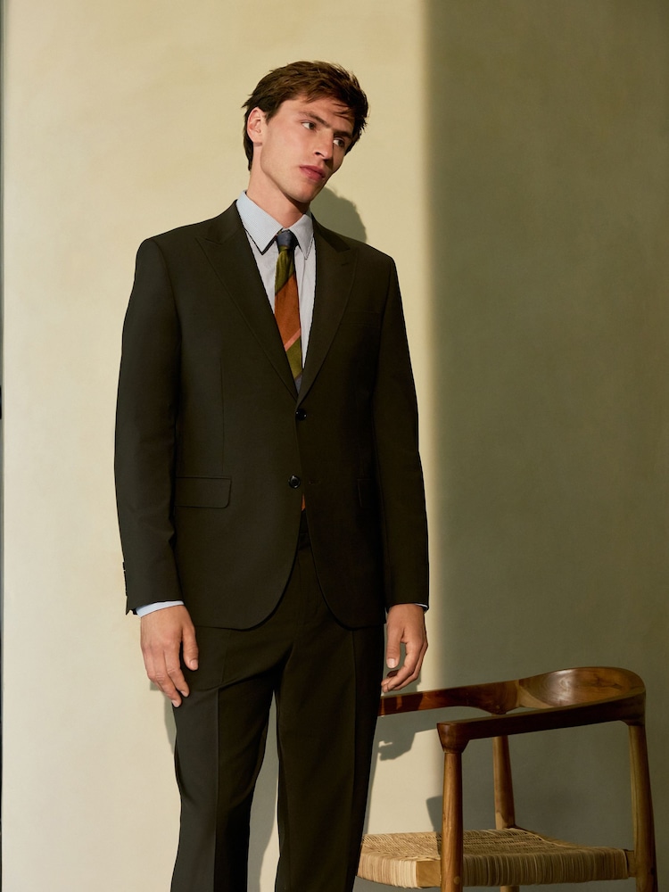 Green Slim Fit Motion Flex Wool Blend Suit Jacket - Image 1 of 10 Green Slim Fit Motion Flex Wool Blend Suit Jacket - Image 1 of 10