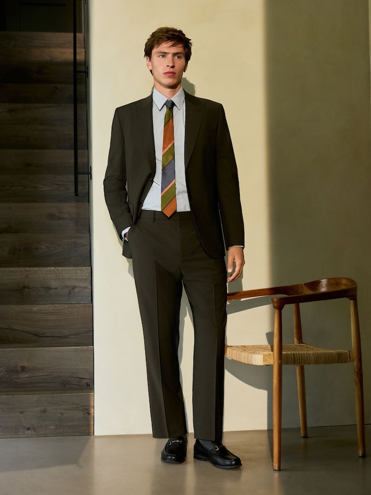 Green Slim Fit Motion Flex Wool Blend Suit Jacket - Image 2 of 10 Green Slim Fit Motion Flex Wool Blend Suit Jacket - Image 2 of 10