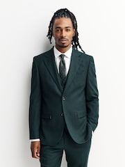 Green Slim Fit Flannel Suit Jacket - Image 1 of 5