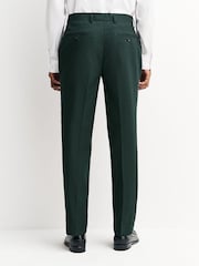 Green Slim Fit Flannel Suit Trousers - Image 3 of 10