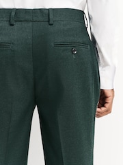 Green Slim Fit Flannel Suit Trousers - Image 4 of 10