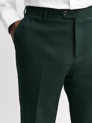 Green Slim Fit Flannel Suit Trousers - Image 5 of 10