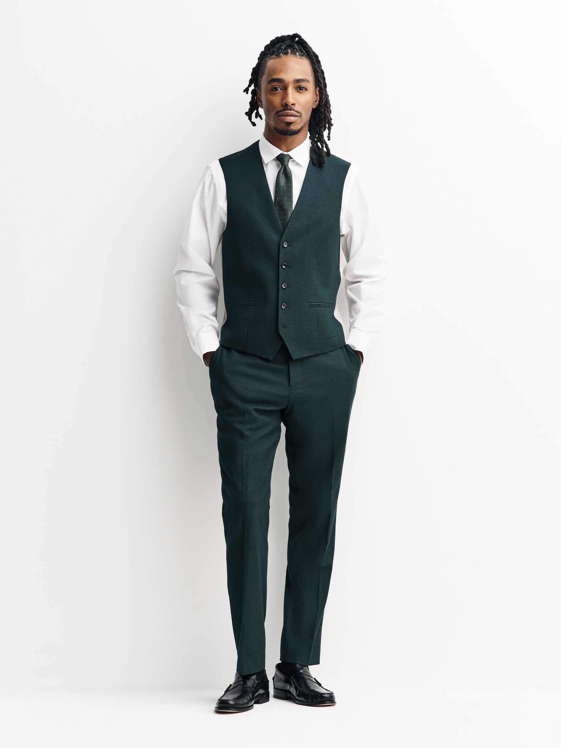 Buy Green - Flannel Suit Waistcoat from Next Japan