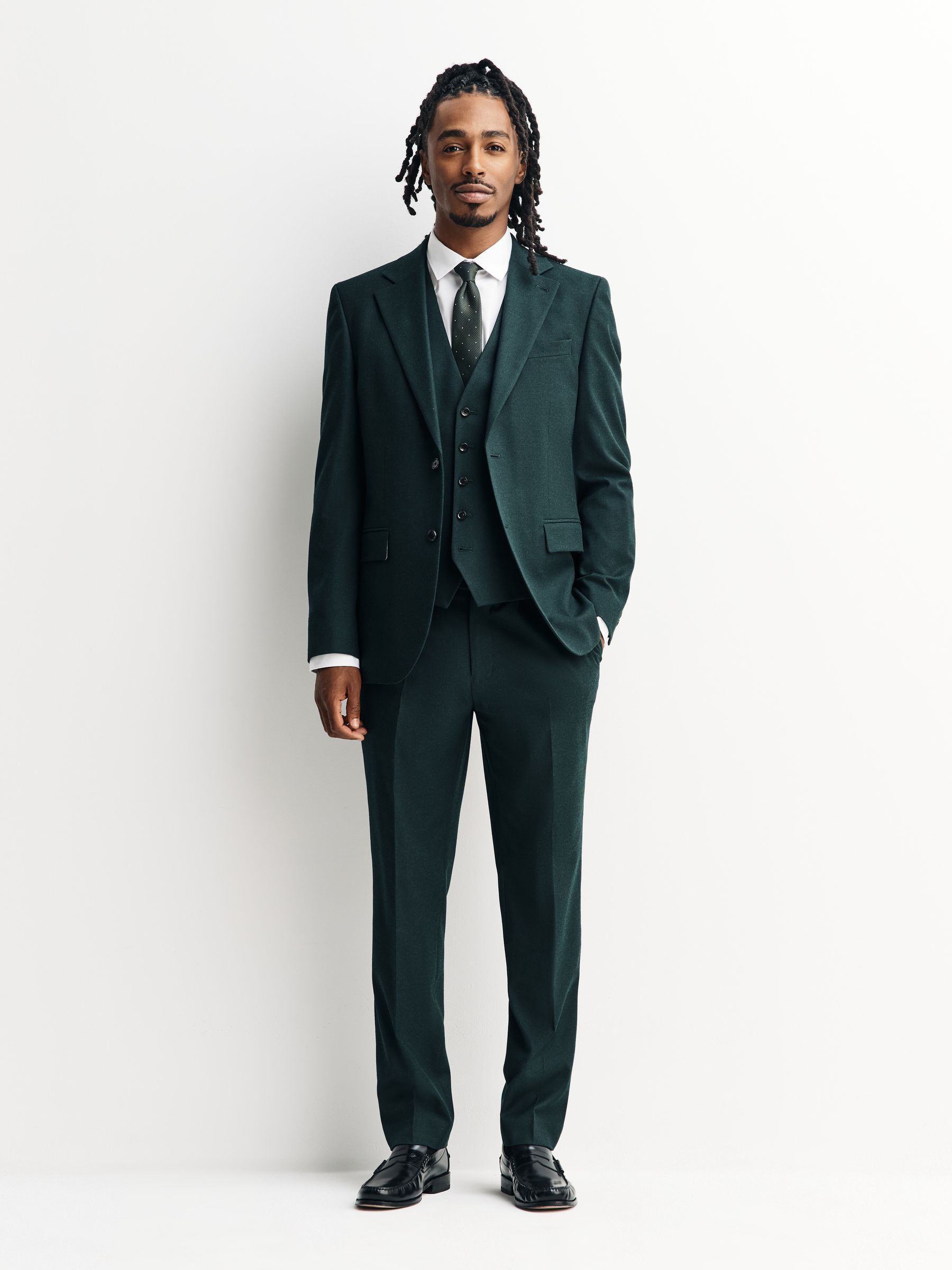 Buy Green Flannel Suit Waistcoat from Next Canada