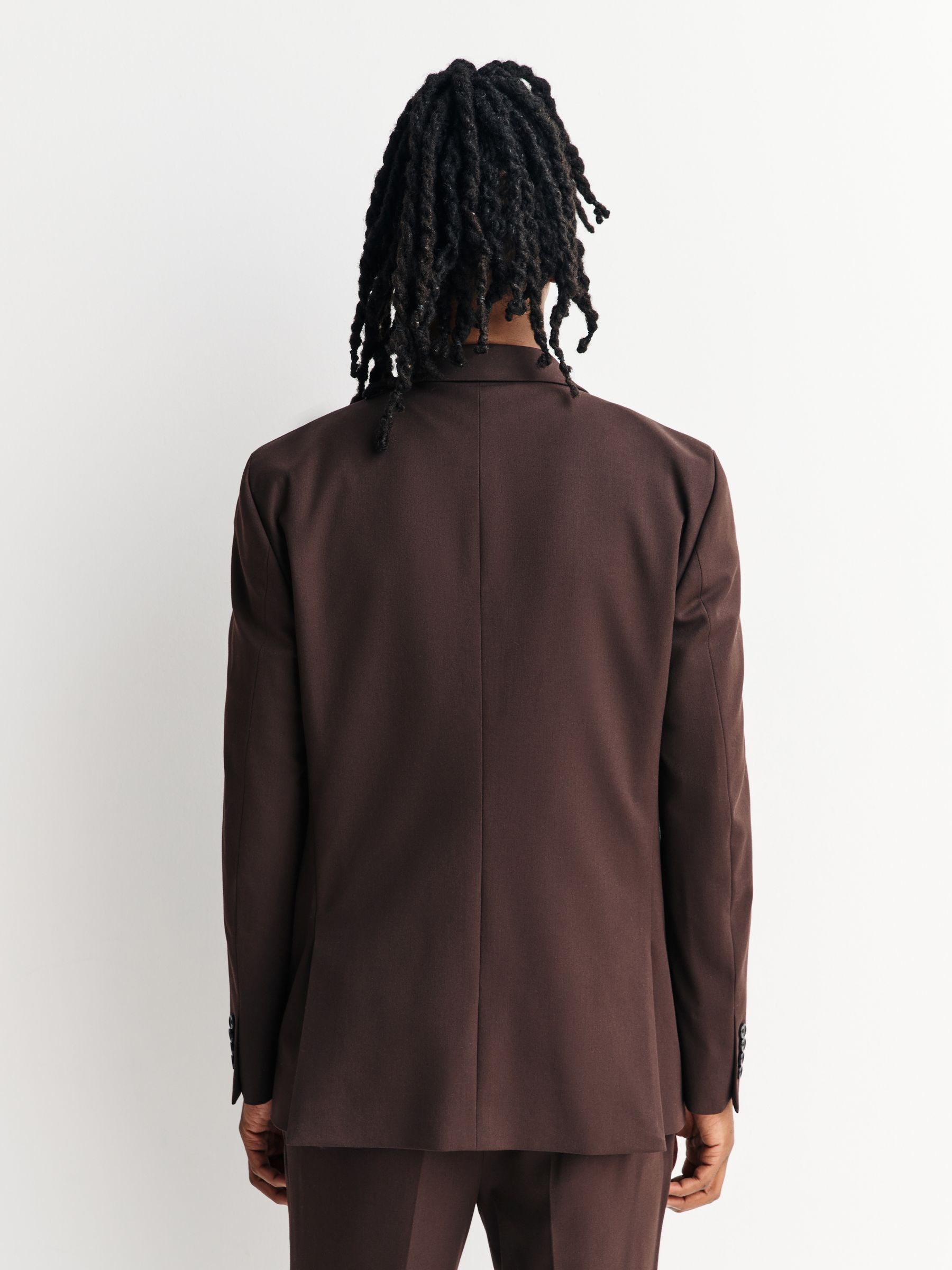 Buy Brown Tailored Fit Motionflex Stretch Suit Jacket from Next