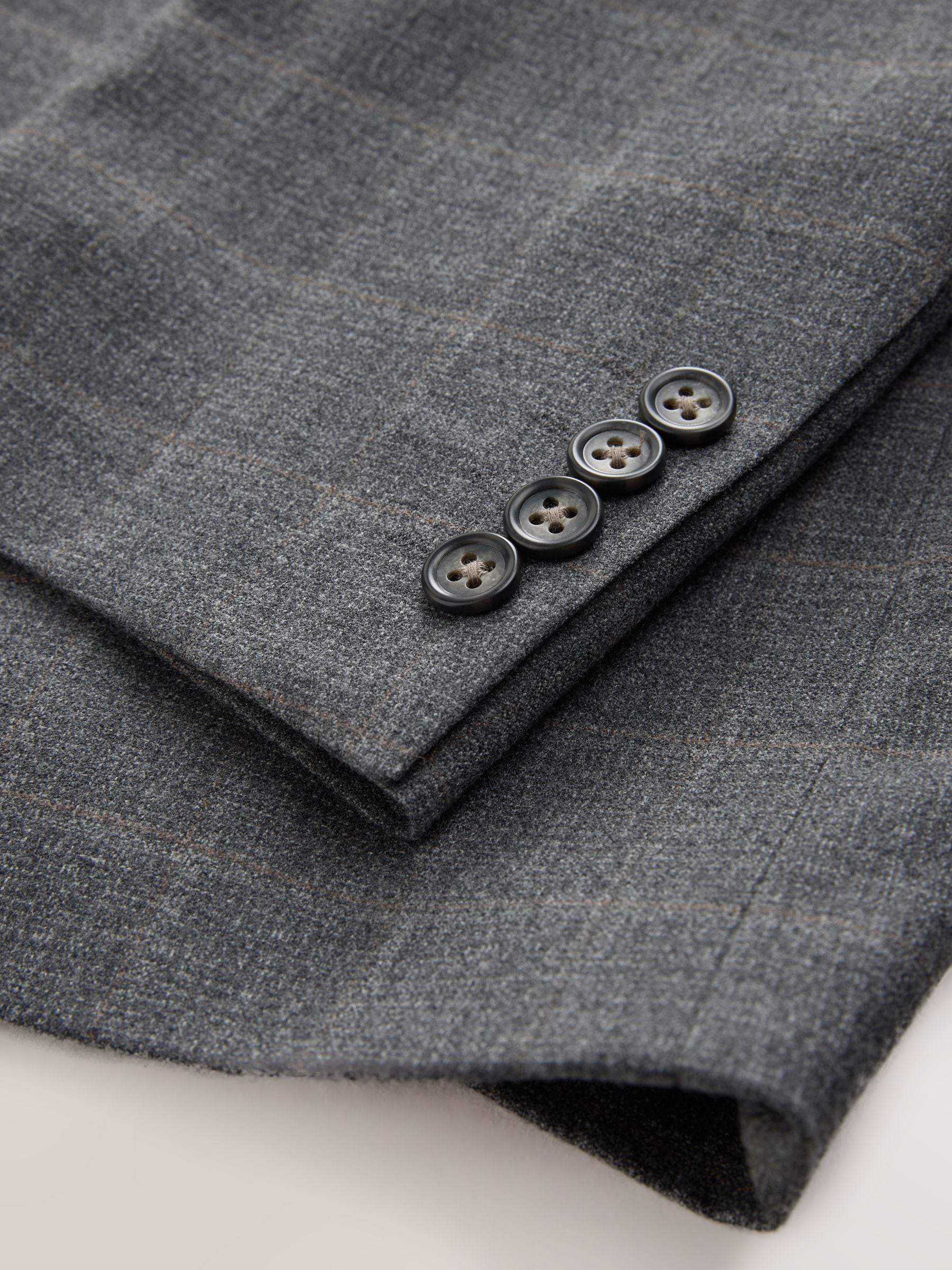 Buy Grey Tailored Fit Check Flannel Suit Jacket from Next Belgium