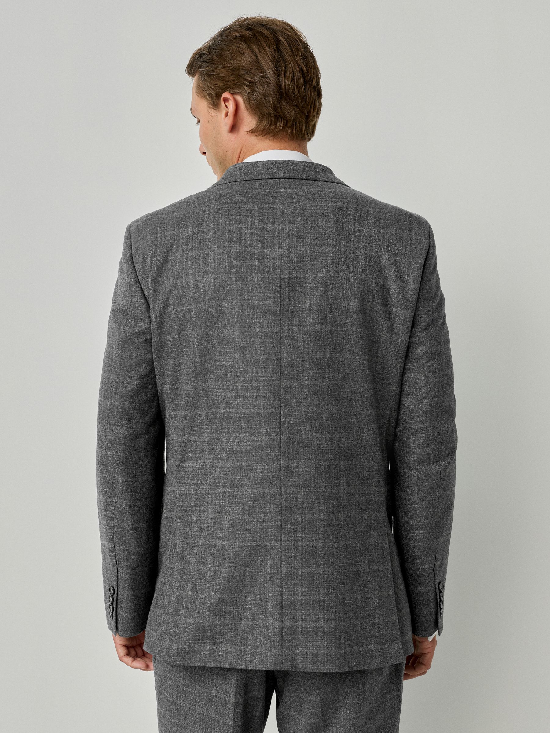 Buy Grey Tailored Fit Check Flannel Suit Jacket from the Next UK