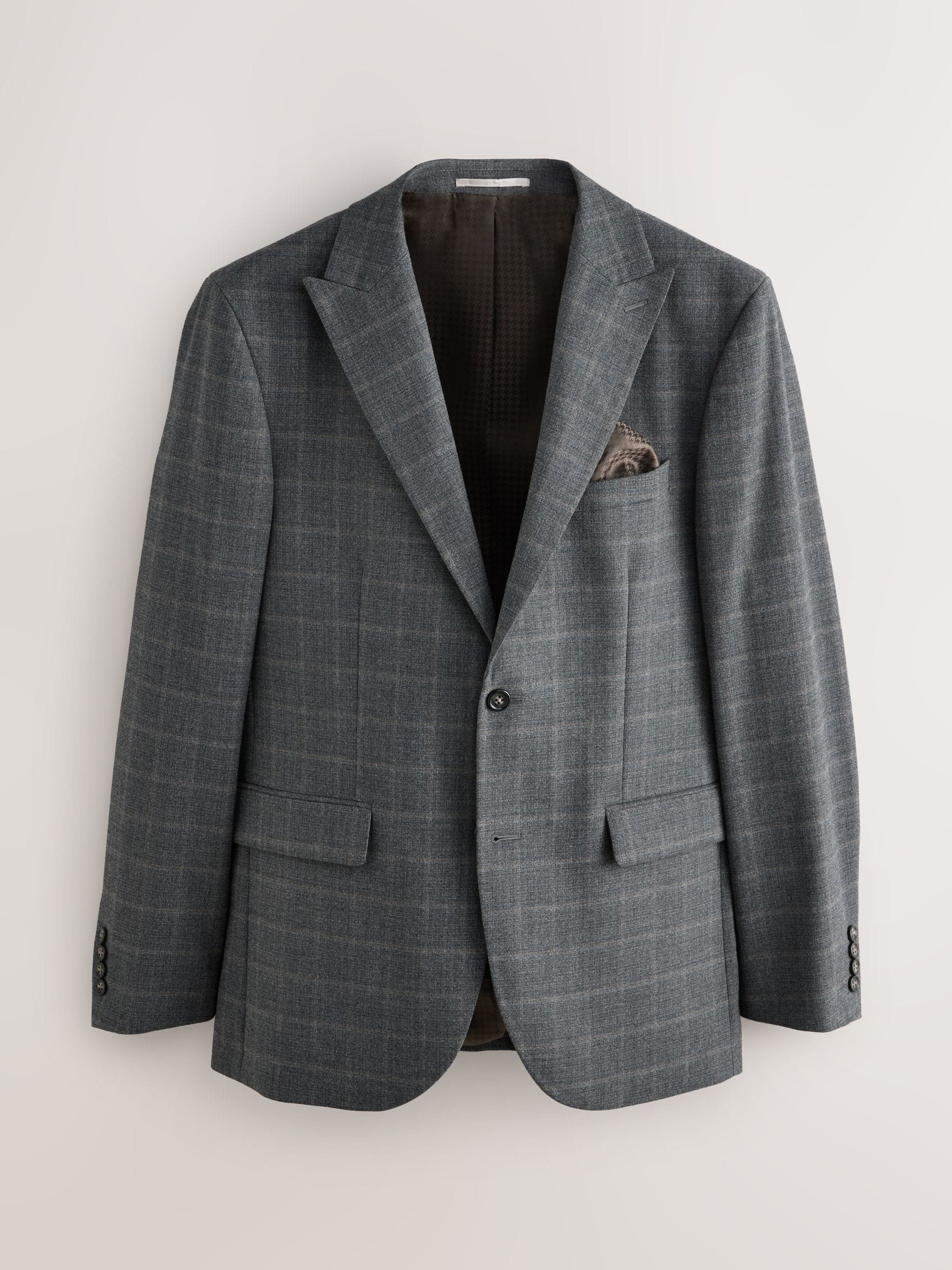 Buy Grey Tailored Fit Check Flannel Suit Jacket from Next USA