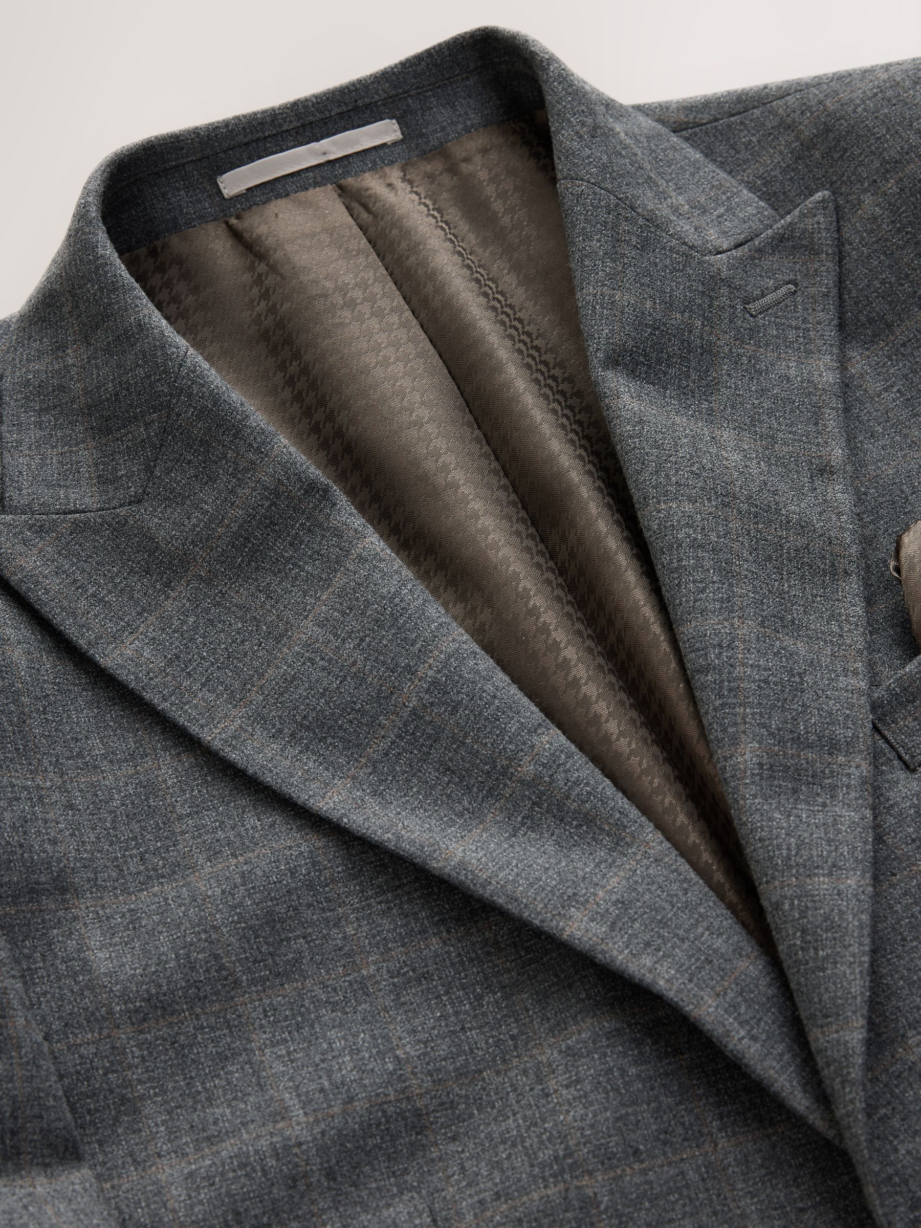Buy Grey Tailored Fit Check Flannel Suit Jacket from Next Romania
