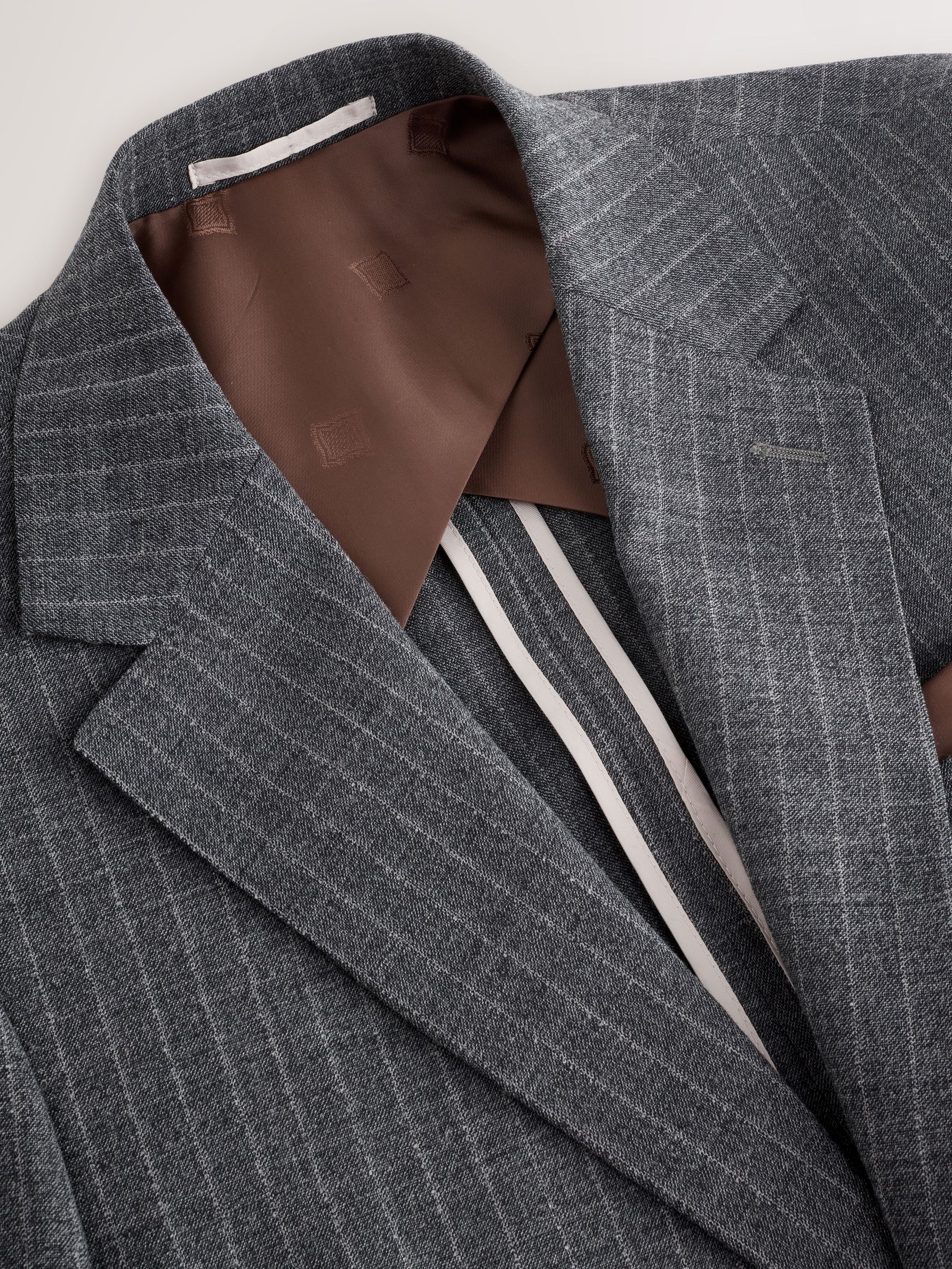 Buy Grey Tailored Fit Wool Blend Stripe Suit Jacket from the Next 