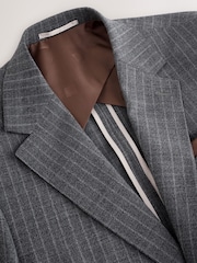 Grau - Tailored Fit Wool Blend Stripe Suit Jacket - Bild 8 von 11