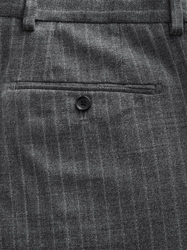 Grey Tailored Fit Wool Blend Stripe Suit Trousers - Image 10 of 10