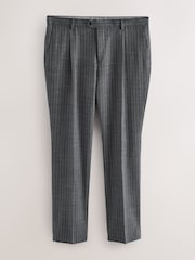 Grey Tailored Fit Wool Blend Stripe Suit Trousers - Image 6 of 10