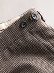 Brown Tailored Fit Wool Blend Puppy Tooth Texture Suit Trousers - Image 12 of 12