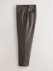 Brown Tailored Fit Wool Blend Puppy Tooth Texture Suit Trousers - Image 9 of 12