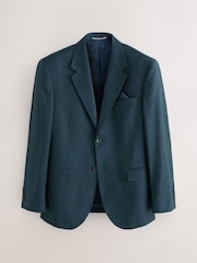 Teal Blue Regular Fit Signature Zignone Flannel Suit Jacket - Image 1 of 5