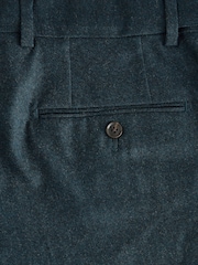 Teal Blue Regular Fit Regular Fit Signature Zignone Italian Wool Cashmere Blend Flannel Suit Trousers - Image 10 of 12