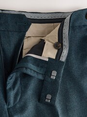 Teal Blue Regular Fit Signature Zignone Flannel Suit Trousers - Image 6 of 7