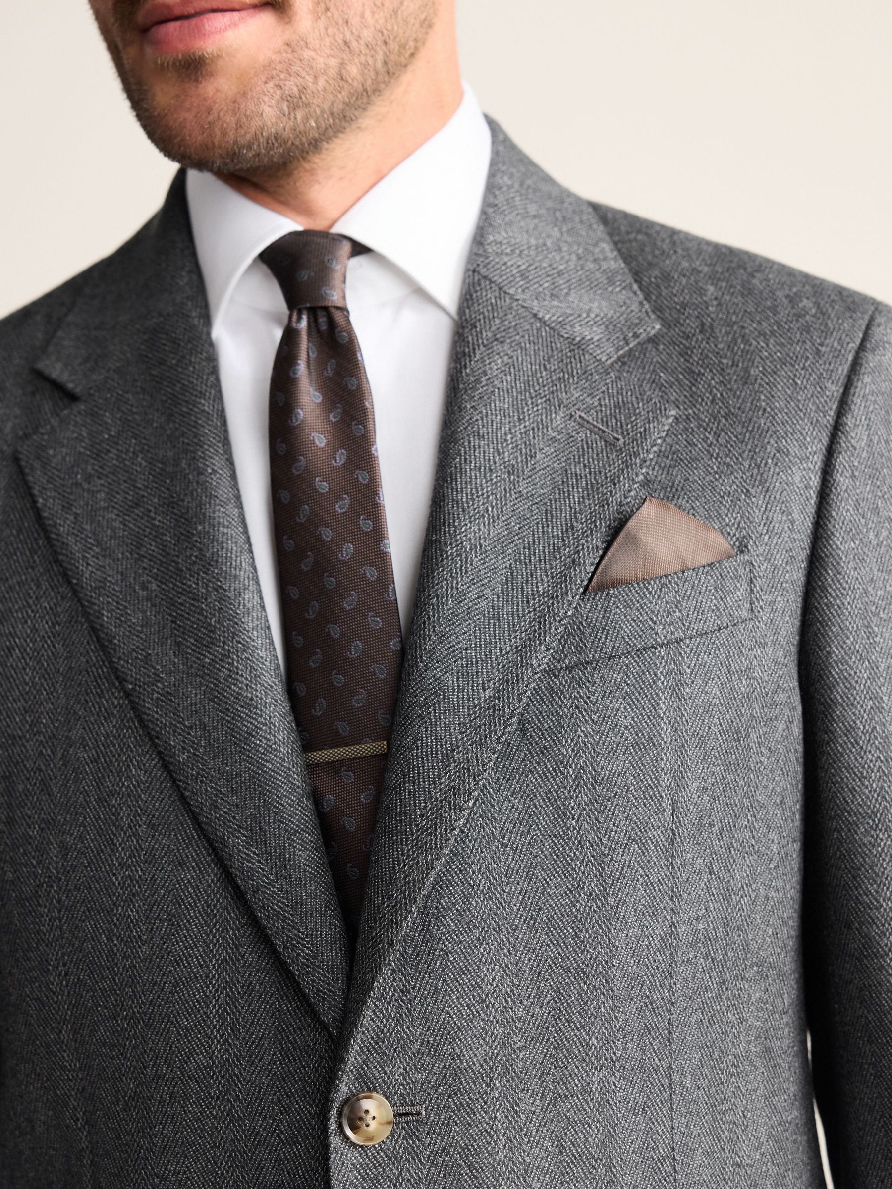 Buy Charcoal Grey Regular Fit Signature Marzotto 100% Italian Wool