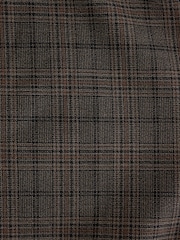 Brown Slim Fit Trimmed Check Suit Trousers - Image 12 of 12