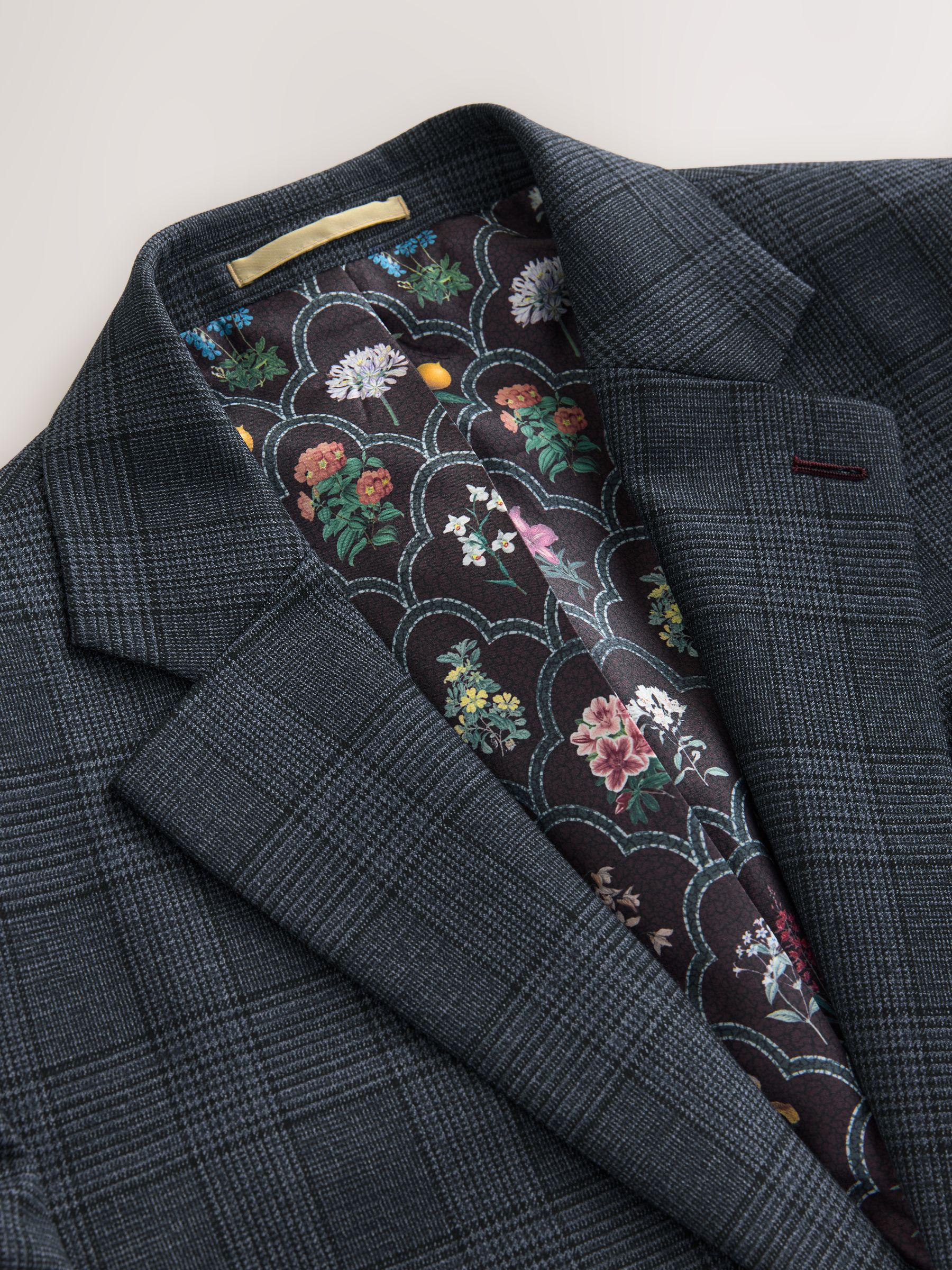 Buy Blue Tailored Fit Trimmed Check Suit Jacket from Next USA