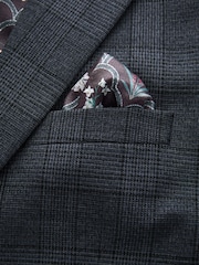 أزرق - بدلة مربعات بتشذيب: السترة - Image 12 of 12