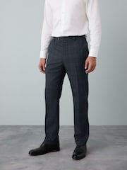 Azul - Pantalones de traje a cuadros ribeteados - Imagen 1 de 11