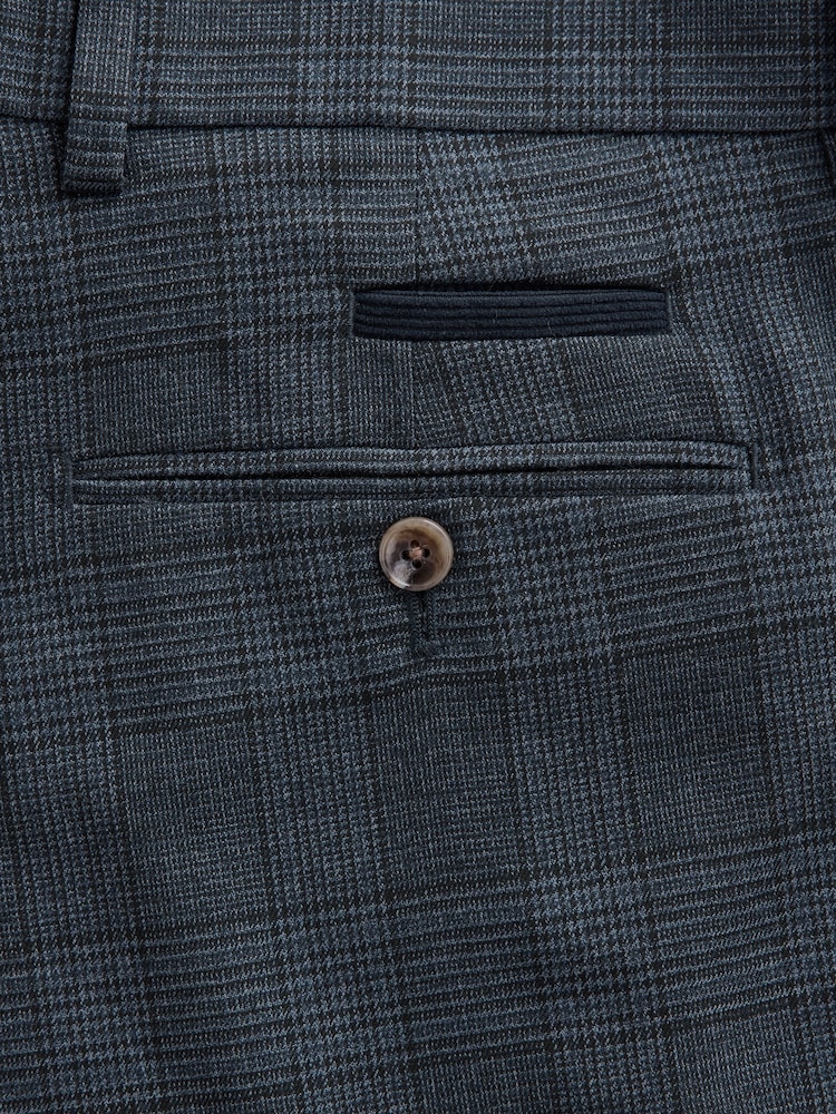Azul - Pantalones de traje a cuadros ribeteados - Imagen 11 de 11