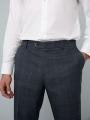 Azul - Pantalones de traje a cuadros ribeteados - Imagen 4 de 11