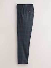 Azul - Pantalones de traje a cuadros ribeteados - Imagen 8 de 11