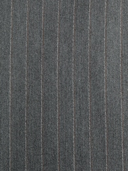 Grey Double Breasted Stripe Suit Jacket - Image 6 of 10
