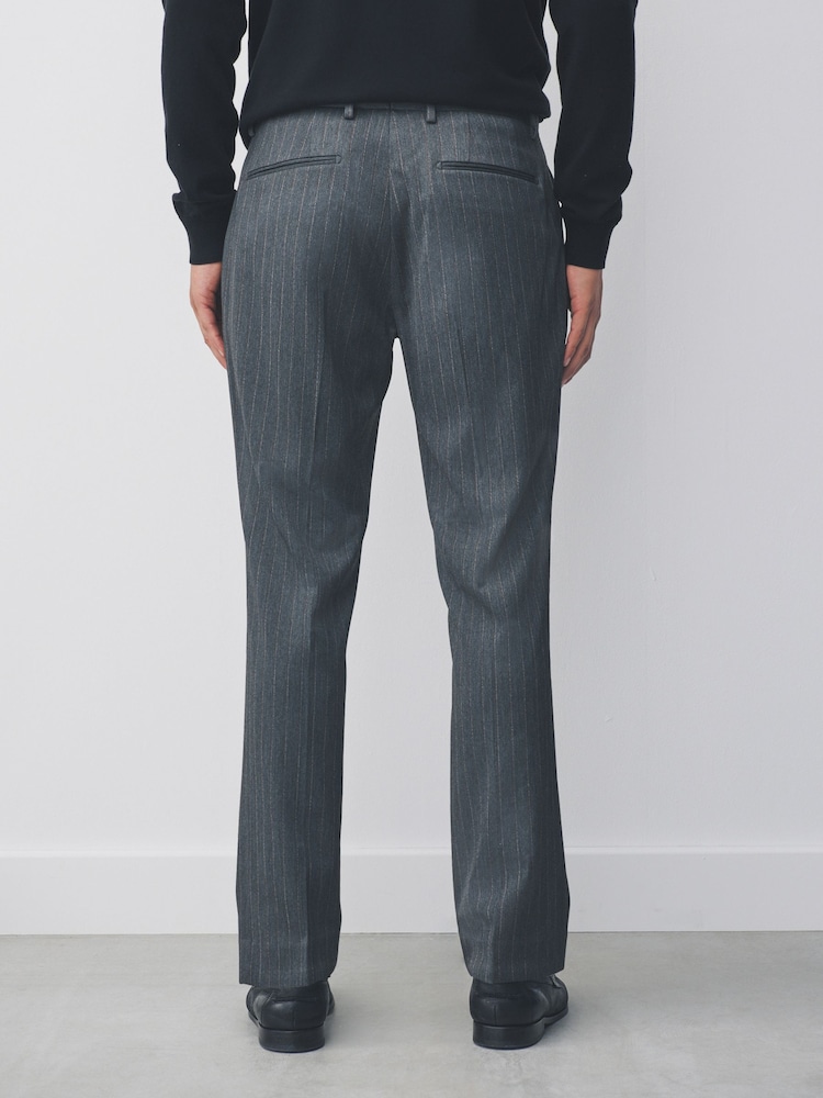 Grey Relaxed Fit Stripe Suit Trousers - Image 2 of 9