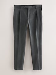 Grey Relaxed Fit Stripe Suit Trousers - Image 5 of 9
