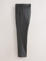 Grey Relaxed Fit Stripe Suit Trousers - Image 6 of 9