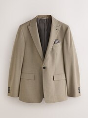Taupe Slim Fit Striped Suit Jacket - Image 1 of 5