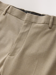 Taupe Slim Fit Striped Suit Trousers - Image 4 of 5