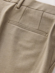 Taupe Slim Fit Striped Suit Trousers - Image 5 of 5
