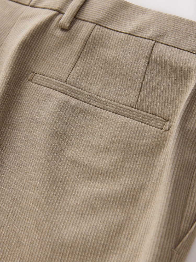 Taupe Slim Fit Striped Suit Trousers - Image 9 of 9 Taupe Slim Fit Striped Suit Trousers - Image 9 of 9