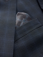 أزرق داكن أزرق - بذلة مربعات تلبيس ضيق: الجاكيت - صورة 9 من 9