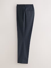 Navy Slim Fit Check Suit Trousers - Image 6 of 9